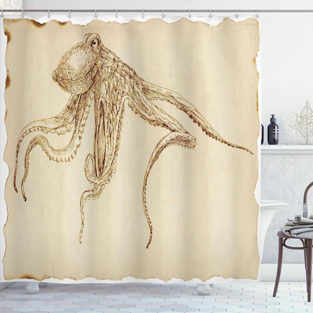 imageAmbesonne Fantasy Shower Curtain Hot Air Balloons in The Clouds Dream Journey to Secret Paradise Romantic Design Cloth Fabric Bathroom Decor Set with Hooks 69 W x 75 L Purple WhiteEcru Brown