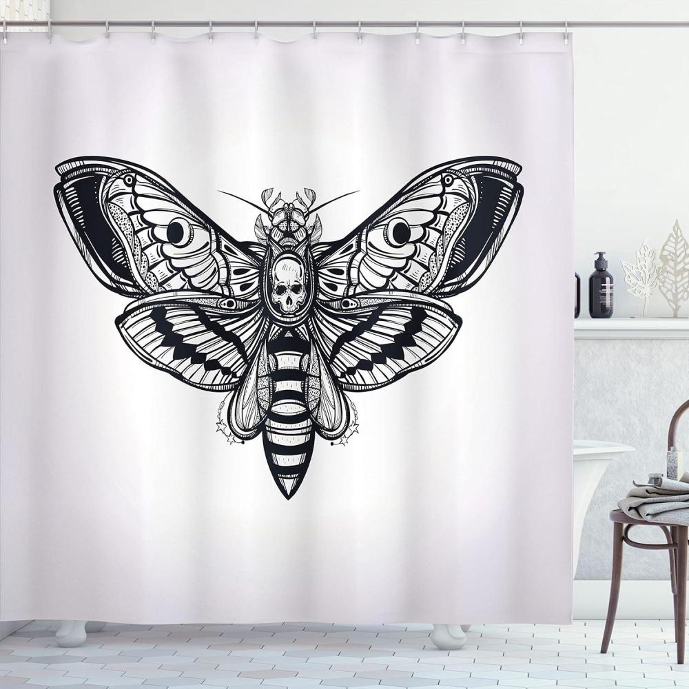 imageAmbesonne Fantasy Shower Curtain Hot Air Balloons in The Clouds Dream Journey to Secret Paradise Romantic Design Cloth Fabric Bathroom Decor Set with Hooks 69 W x 75 L Purple WhiteWhite Black