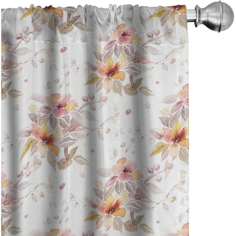 imageAmbesonne Floral Curtains Roses for Valentine Love Team Holiday Celebration Botanical Artwork on Hue Back Window Treatments 2 Panel Set for Living Room Bedroom Pair of  28 x 95 Dimgray BlushMauve Rose and Dark Peach