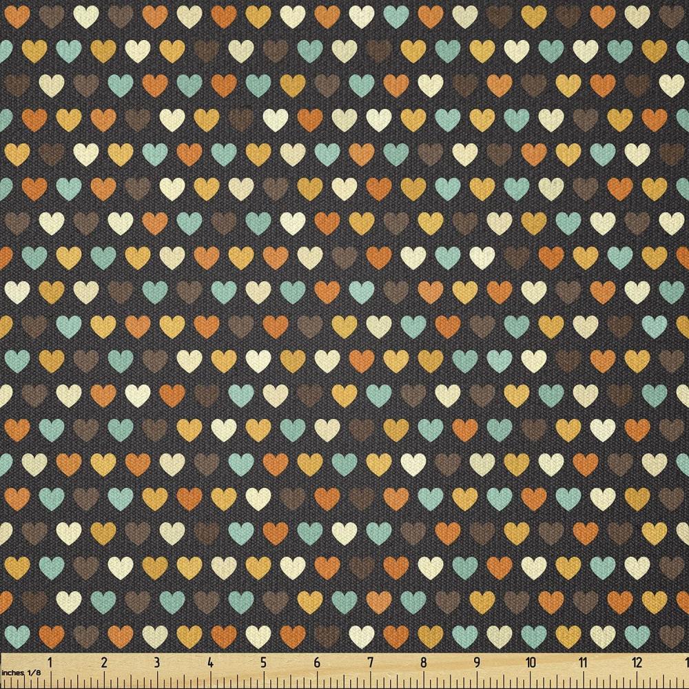 imageAmbesonne Love Fabric by The Yard Mini Pattern with Symmetric Tiny Heart Shapes Valentines Day Themed Illustration Stretch Knit Fabric for Clothing Sewing and Arts Crafts 5 Yards MulticolorMulticolor