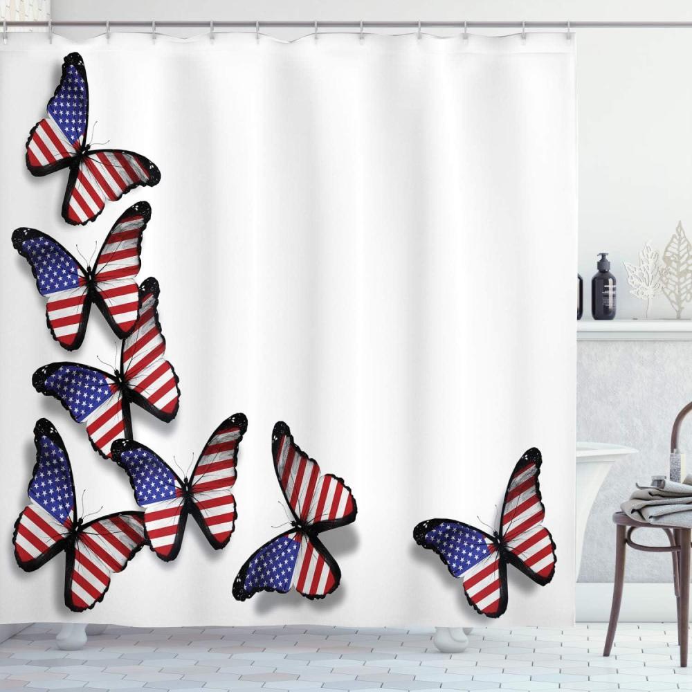 imageAmbesonne Spring Shower Curtain Delicate and Romantic Arrange of Creeper Mesh Flowers Cascade Neutral Theme Cloth Fabric Bathroom Decor Set with Hooks 69 W x 70 L Blush Yellow PinkRed White Blue