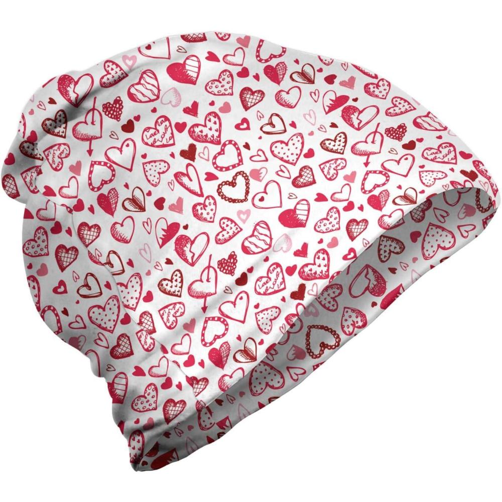imageAmbesonne Unisex Beanie Valentine Hearts Arrow Hiking Outdoors