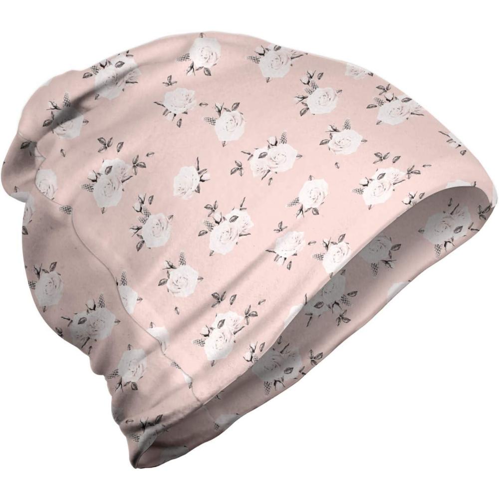 imageAmbesonne Unisex Beanie Valentines Day Rose Hiking Outdoors