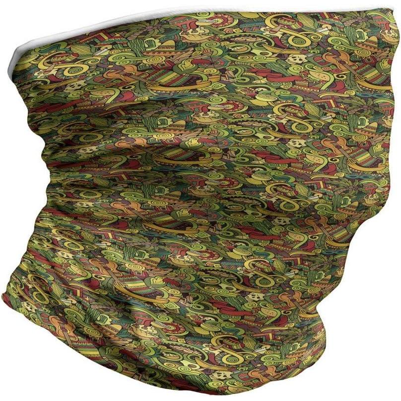 imageAmbesonne Unisex Multicolor Face and Neck WarmersCartoon Cultural Doodle