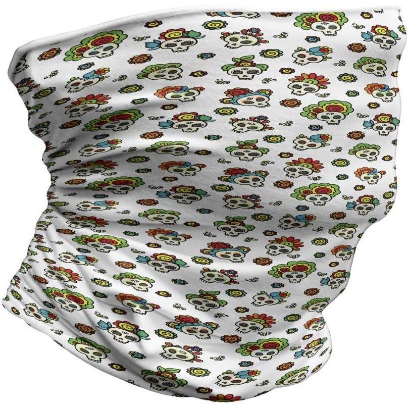 imageAmbesonne Unisex Multicolor Face and Neck WarmersDead Sugar Skull Flowers
