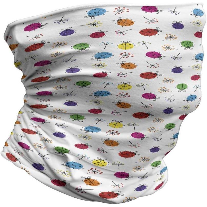 imageAmbesonne Unisex Multicolor Face and Neck WarmersDot Insects Illustration