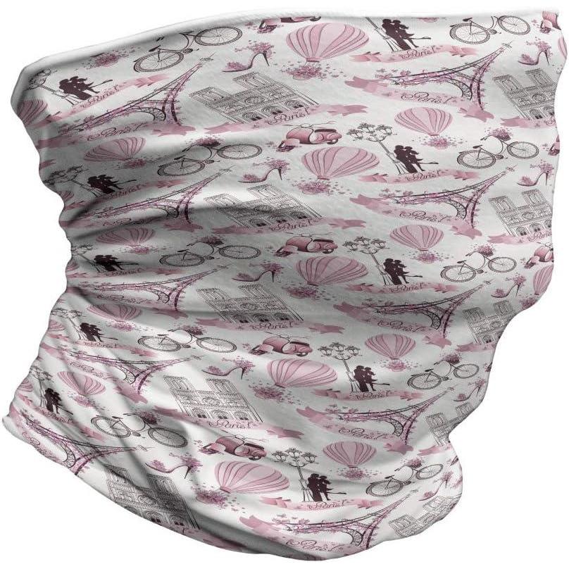 imageAmbesonne Unisex Multicolor Face and Neck WarmersLove in Paris Bridal Pink