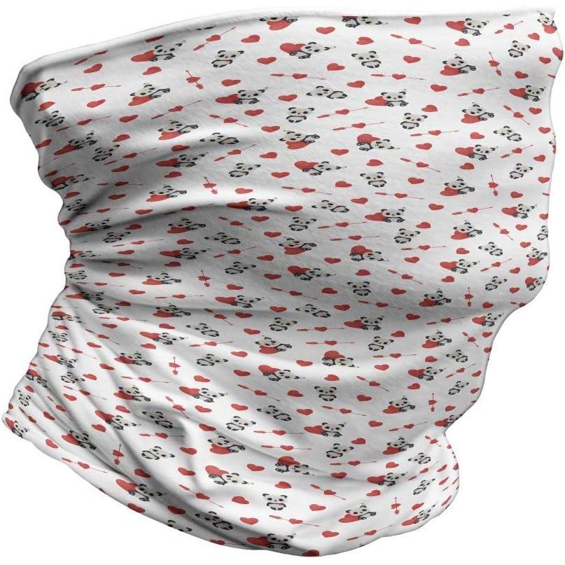 imageAmbesonne Unisex Multicolor Face and Neck WarmersPanda With Hearts