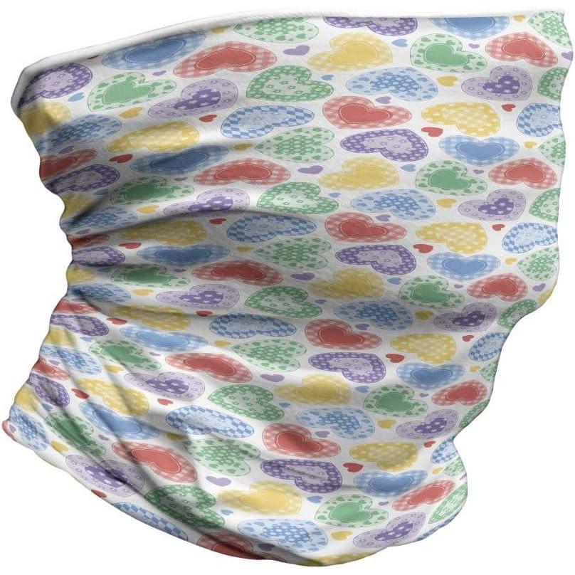 imageAmbesonne Unisex Multicolor Face and Neck WarmersPatchwork Style Hearts