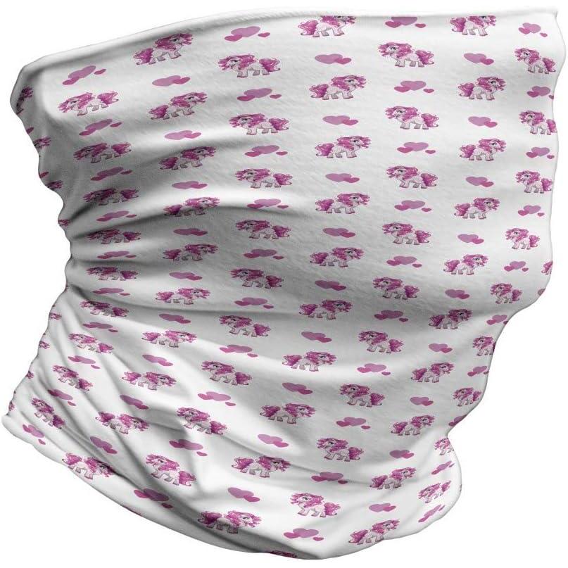 imageAmbesonne Unisex Multicolor Face and Neck WarmersPink Hearts Girls Pony