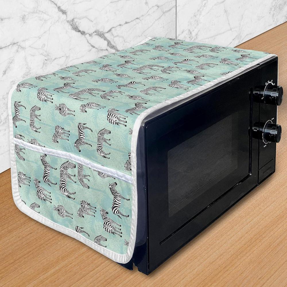 imageAmbesonne Valentines Day Microwave Oven Cover Continuing Composition of Dotted Heart Shapes Water Resistant Organizer with Pockets for Kitchen 36 x 12 Ruby PinkSeafoam Charcoal Grey