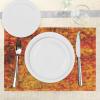 Ambesonne Burnt Orange Place Mats Set of 4, Vintage Mosaic Background Quadratic Little Geometric Squares Faded Print, Washable Fabric Placemats for Dining Table, Standard Size, Orange Mustard