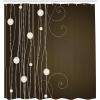 Ambesonne Chocolate Shower Curtain, Abstract Flowers with Dotted Lines Vintage Inspirations in Romantic Composition, Cloth Fabric Bathroom Decor Set with Hooks, 69″ W x 70″ L, Beige Brown