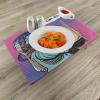Ambesonne Comics Place Mats Set of 4, Retro 50s 40s Comics Magazine Woman with Woman Rights Image Artwork, Washable Fabric Placemats for Dining Table, Multicolor