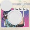 Ambesonne Comics Place Mats Set of 4, Retro 50s 40s Comics Magazine Woman with Woman Rights Image Artwork, Washable Fabric Placemats for Dining Table, Multicolor