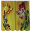 Ambesonne Country Shower Curtain, Painting of Curving Tulips Romantic Dramatic Blooming Flower Retro Art Print, Cloth Fabric Bathroom Decor Set with Hooks, 69″ W x 70″ L, Pink Yellow Green
