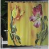 Ambesonne Country Shower Curtain, Painting of Curving Tulips Romantic Dramatic Blooming Flower Retro Art Print, Cloth Fabric Bathroom Decor Set with Hooks, 69″ W x 70″ L, Pink Yellow Green