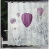 Ambesonne Fantasy Shower Curtain, Hot Air Balloons in The Clouds Dream Journey to Secret Paradise Romantic Design, Cloth Fabric Bathroom Decor Set with Hooks, 69″ W x 75″ L, Purple White(Purple White)