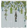 Ambesonne Fantasy Shower Curtain, Hot Air Balloons in The Clouds Dream Journey to Secret Paradise Romantic Design, Cloth Fabric Bathroom Decor Set with Hooks, 69″ W x 75″ L, Purple White(Green Navy)