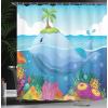 Ambesonne Fantasy Shower Curtain, Hot Air Balloons in The Clouds Dream Journey to Secret Paradise Romantic Design, Cloth Fabric Bathroom Decor Set with Hooks, 69″ W x 75″ L, Purple White(Blue Green Purple)