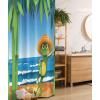 Ambesonne Fantasy Shower Curtain, Hot Air Balloons in The Clouds Dream Journey to Secret Paradise Romantic Design, Cloth Fabric Bathroom Decor Set with Hooks, 69″ W x 75″ L, Purple White(Cream Green)