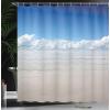 Ambesonne Fantasy Shower Curtain, Hot Air Balloons in The Clouds Dream Journey to Secret Paradise Romantic Design, Cloth Fabric Bathroom Decor Set with Hooks, 69″ W x 75″ L, Purple White(Blue White Cream)