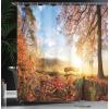 Ambesonne Fantasy Shower Curtain, Hot Air Balloons in The Clouds Dream Journey to Secret Paradise Romantic Design, Cloth Fabric Bathroom Decor Set with Hooks, 69″ W x 75″ L, Purple White(Orange Blue and Red)