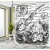 Ambesonne Fantasy Shower Curtain, Hot Air Balloons in The Clouds Dream Journey to Secret Paradise Romantic Design, Cloth Fabric Bathroom Decor Set with Hooks, 69″ W x 75″ L, Purple White(Black White)