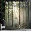 Ambesonne Fantasy Shower Curtain, Hot Air Balloons in The Clouds Dream Journey to Secret Paradise Romantic Design, Cloth Fabric Bathroom Decor Set with Hooks, 69″ W x 75″ L, Purple White(Black Green)