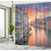 Ambesonne Fantasy Shower Curtain, Hot Air Balloons in The Clouds Dream Journey to Secret Paradise Romantic Design, Cloth Fabric Bathroom Decor Set with Hooks, 69″ W x 75″ L, Purple White(Burnt Sienna)