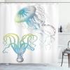 Ambesonne Fantasy Shower Curtain, Hot Air Balloons in The Clouds Dream Journey to Secret Paradise Romantic Design, Cloth Fabric Bathroom Decor Set with Hooks, 69″ W x 75″ L, Purple White(Blue Eggshell)