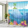 Ambesonne Fantasy Shower Curtain, Hot Air Balloons in The Clouds Dream Journey to Secret Paradise Romantic Design, Cloth Fabric Bathroom Decor Set with Hooks, 69″ W x 75″ L, Purple White(Blue Green Purple)
