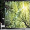 Ambesonne Fantasy Shower Curtain, Hot Air Balloons in The Clouds Dream Journey to Secret Paradise Romantic Design, Cloth Fabric Bathroom Decor Set with Hooks, 69″ W x 75″ L, Purple White(Soft Yellow Green)