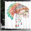 Ambesonne Fantasy Shower Curtain, Hot Air Balloons in The Clouds Dream Journey to Secret Paradise Romantic Design, Cloth Fabric Bathroom Decor Set with Hooks, 69″ W x 75″ L, Purple White(Salmon Multicolor)