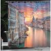 Ambesonne Fantasy Shower Curtain, Hot Air Balloons in The Clouds Dream Journey to Secret Paradise Romantic Design, Cloth Fabric Bathroom Decor Set with Hooks, 69″ W x 75″ L, Purple White(Burnt Sienna)