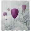 Ambesonne Fantasy Shower Curtain, Hot Air Balloons in The Clouds Dream Journey to Secret Paradise Romantic Design, Cloth Fabric Bathroom Decor Set with Hooks, 69″ W x 75″ L, Purple White(Purple White)