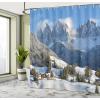 Ambesonne Fantasy Shower Curtain, Hot Air Balloons in The Clouds Dream Journey to Secret Paradise Romantic Design, Cloth Fabric Bathroom Decor Set with Hooks, 69″ W x 75″ L, Purple White(White Green)