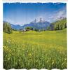 Ambesonne Fantasy Shower Curtain, Hot Air Balloons in The Clouds Dream Journey to Secret Paradise Romantic Design, Cloth Fabric Bathroom Decor Set with Hooks, 69″ W x 75″ L, Purple White(Aqua Green)