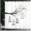 Ambesonne Fantasy Shower Curtain, Hot Air Balloons in The Clouds Dream Journey to Secret Paradise Romantic Design, Cloth Fabric Bathroom Decor Set with Hooks, 69″ W x 75″ L, Purple White(Apple Green)
