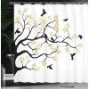 Ambesonne Fantasy Shower Curtain, Hot Air Balloons in The Clouds Dream Journey to Secret Paradise Romantic Design, Cloth Fabric Bathroom Decor Set with Hooks, 69″ W x 75″ L, Purple White(White Yellow)