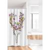 Ambesonne Fantasy Shower Curtain, Hot Air Balloons in The Clouds Dream Journey to Secret Paradise Romantic Design, Cloth Fabric Bathroom Decor Set with Hooks, 69″ W x 75″ L, Purple White(Brown Purple)