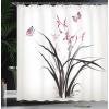 Ambesonne Fantasy Shower Curtain, Hot Air Balloons in The Clouds Dream Journey to Secret Paradise Romantic Design, Cloth Fabric Bathroom Decor Set with Hooks, 69″ W x 75″ L, Purple White(Cream Brown)