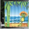 Ambesonne Fantasy Shower Curtain, Hot Air Balloons in The Clouds Dream Journey to Secret Paradise Romantic Design, Cloth Fabric Bathroom Decor Set with Hooks, 69″ W x 75″ L, Purple White(Cream Green)