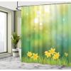 Ambesonne Fantasy Shower Curtain, Hot Air Balloons in The Clouds Dream Journey to Secret Paradise Romantic Design, Cloth Fabric Bathroom Decor Set with Hooks, 69″ W x 75″ L, Purple White(Mustard Green)