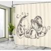 Ambesonne Fantasy Shower Curtain, Hot Air Balloons in The Clouds Dream Journey to Secret Paradise Romantic Design, Cloth Fabric Bathroom Decor Set with Hooks, 69″ W x 75″ L, Purple White(Brown Cream)