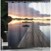 Ambesonne Fantasy Shower Curtain, Hot Air Balloons in The Clouds Dream Journey to Secret Paradise Romantic Design, Cloth Fabric Bathroom Decor Set with Hooks, 69″ W x 75″ L, Purple White(Dark Mauve)