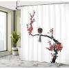 Ambesonne Fantasy Shower Curtain, Hot Air Balloons in The Clouds Dream Journey to Secret Paradise Romantic Design, Cloth Fabric Bathroom Decor Set with Hooks, 69″ W x 75″ L, Purple White(Black Red)