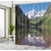 Ambesonne Fantasy Shower Curtain, Hot Air Balloons in The Clouds Dream Journey to Secret Paradise Romantic Design, Cloth Fabric Bathroom Decor Set with Hooks, 69″ W x 75″ L, Purple White(Green Blue White)