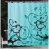 Ambesonne Fantasy Shower Curtain, Hot Air Balloons in The Clouds Dream Journey to Secret Paradise Romantic Design, Cloth Fabric Bathroom Decor Set with Hooks, 69″ W x 75″ L, Purple White(Black Teal)