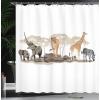 Ambesonne Fantasy Shower Curtain, Hot Air Balloons in The Clouds Dream Journey to Secret Paradise Romantic Design, Cloth Fabric Bathroom Decor Set with Hooks, 69″ W x 75″ L, Purple White(Brown Beige)